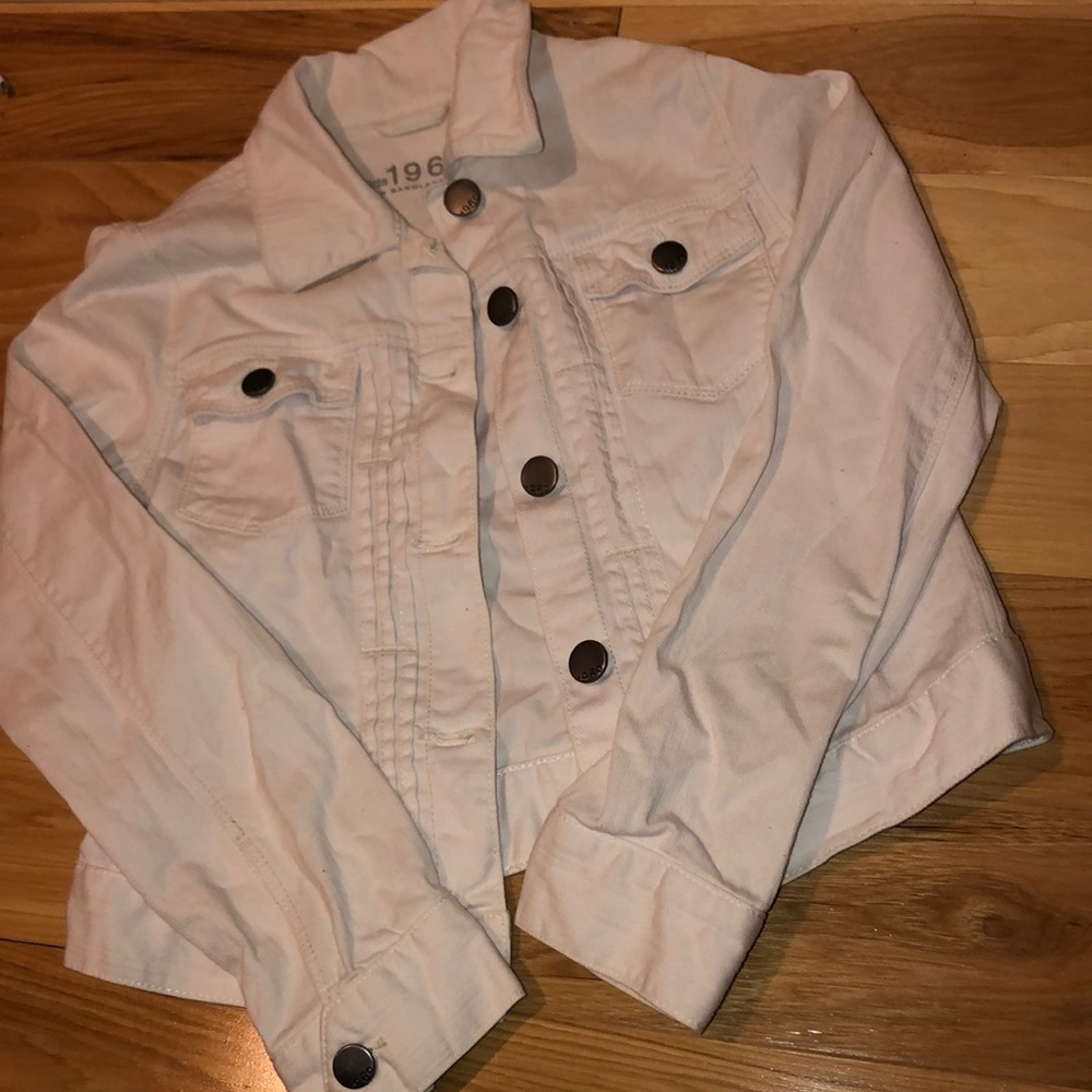 gap kids size L white jean jacket